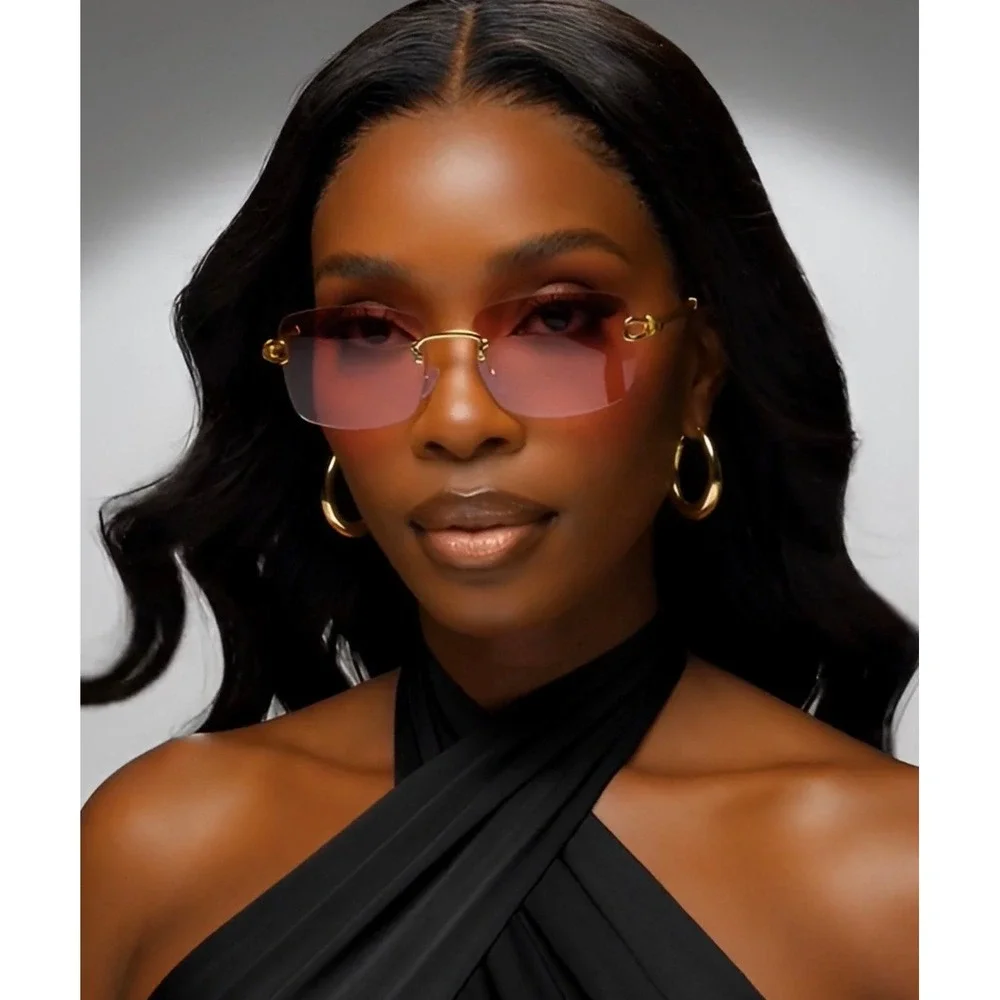 Pink Sunglasses Fashion Women Trendy Sun Glasses Retro Luxury UV400 Protect 2026